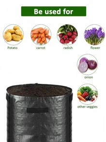 1入組無紡布織物植物極簡風格黑色種植袋適用於花園