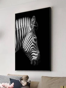 1入組化學纖維無框現代斑馬紋家庭裝飾牆壁藝術繪畫 - 黑色 - 查看 3