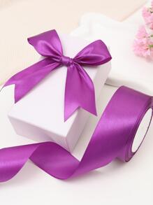 1 Cuộn Băng Gói Quà Màu Trơn, Dải Quà Satin Màu Hoa Cà, Cho Trang Trí Tiệc - Màu Lilac Tím - Xem 1