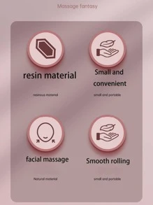 2pcs Facial Massage Roller & Gua Sha Board - Pink - View 5