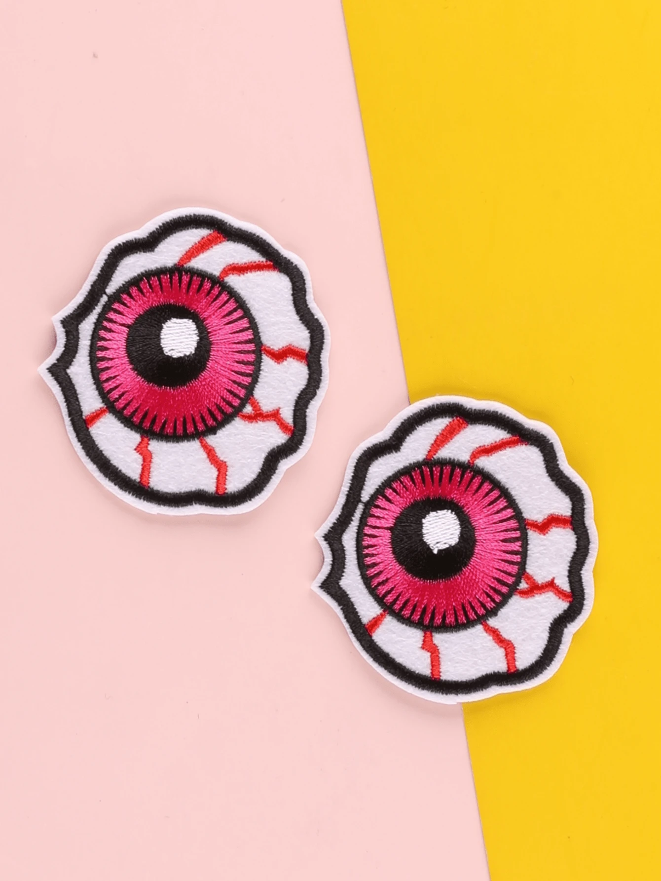 2pcs Eye Embroidered Iron-on Patch - Multicolor - View 1
