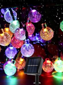 1pc 20/30/50/100 LED 5/6.5/7/12m Bubble Ball Solar Powered Outdoor Camping Garden Light, Villa Balcony Decoration Lawn Garden Square Decorative Light String - Multicolor - View 3