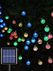 1pc 20/30/50/100 LED 5/6.5/7/12m Bubble Ball Solar Powered Outdoor Camping Garden Light, Villa Balcony Decoration Lawn Garden Square Decorative Light String - Multicolor - View 5