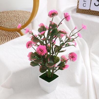 1件人造绿色植物装饰，迷你盆栽多肉植物，适用于家居、办公桌、摄影道具