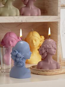 1pc Sculpture Shaped DIY Silicone Mold, Simple Figure Shaped Silicone Mold For DIY - White - View 3