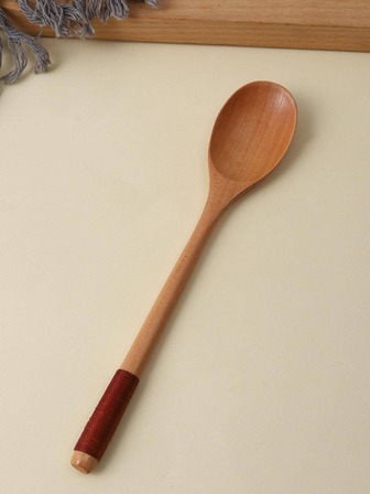 1入組木勺，現代廚房用長柄湯勺