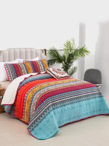 Bohemian Stitched Bedspread Set (1 Bedspread*2 Pillowcases) - Multicolor - View 2