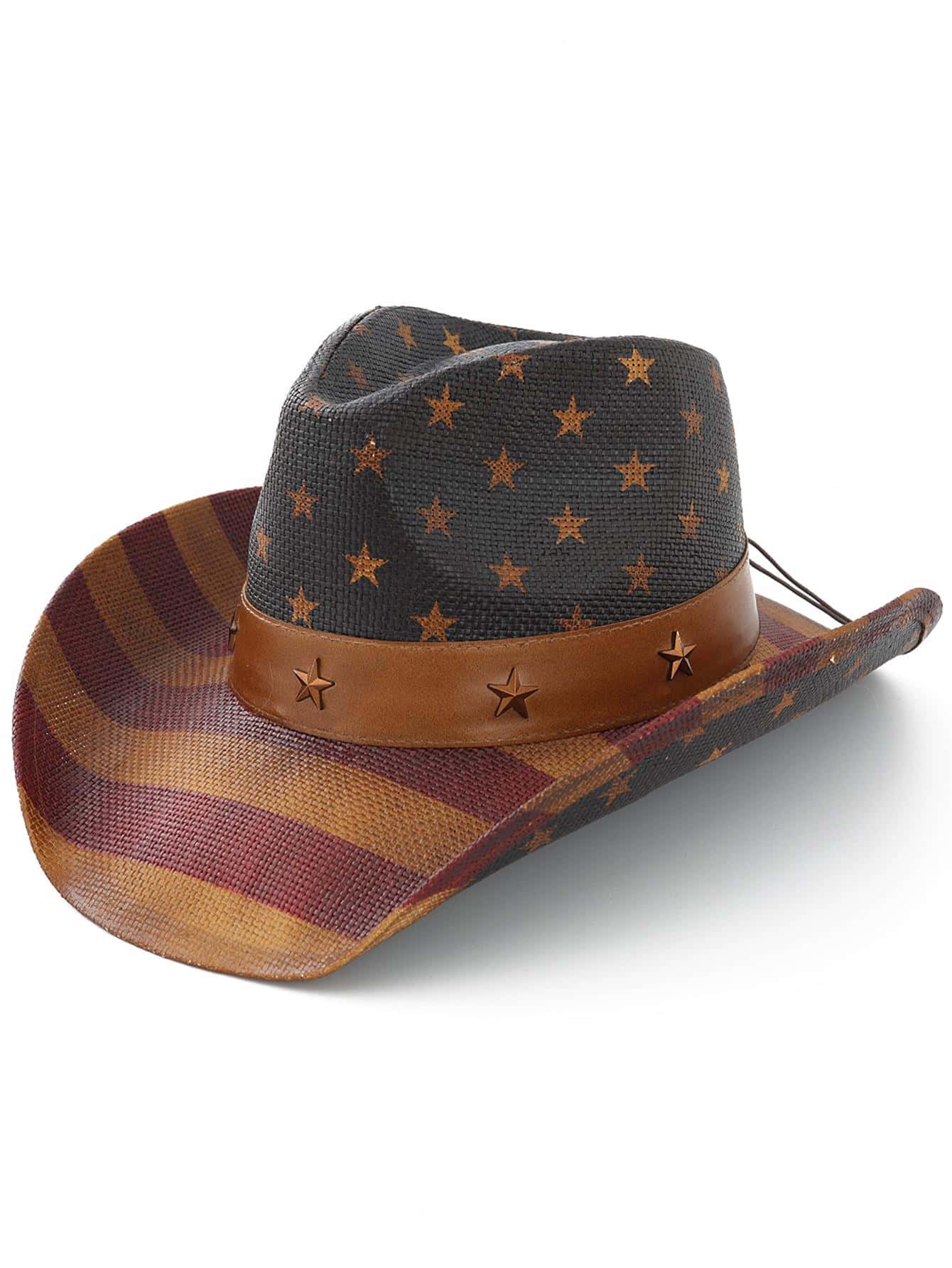 Street Unisex Western Cowboy Hat, Colorful Country Cowboy Hat Cowgirl Hat - Bronze - View 1