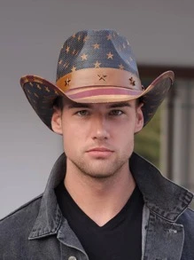 Street Unisex Western Cowboy Hat, Colorful Country Cowboy Hat Cowgirl Hat - Bronze - View 5