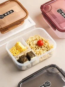 1套帶餐具便攜式飯盒，現代塑料多格飯盒套裝，工作學校 - 灰色 - 查看 6
