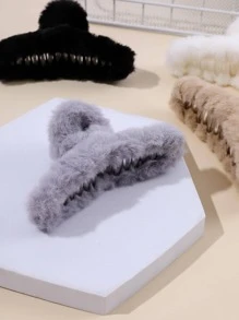 4pcs Women Solid Fluffy Casual Hair Claw For Daily Life Cutehair Clip Hair Jaw Clip Hair Clamps - Multicolor - View 5