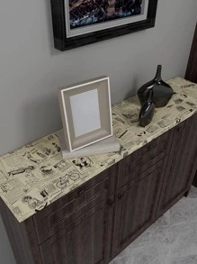 1roll Newspaper Design Self-Adhesive Wall Paper, Waterproof PVC Wall Decorative Sticker For Home Decor, Renovation Stickers Peel Wall Panels, Wall Paper, Wallpapers, Spring Decoration Items Refresh Your Home, Rama Decoration Stickers - Multicolor - View 6