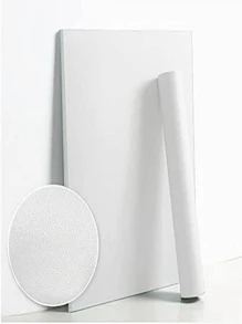 1roll Solid Color White Self-adhesive Wall Paper, Waterproof PVC Wall Decorative Sticker For Home Decor - White - View 2