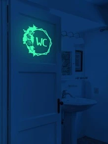 1pc Letter Design Glow In The Dark Wall Sticker, Stickers, Wall Decal, Vinly Decal For Home Decorations, Spring Decoration Items Refresh Your Home, Festival Decoration Stickers Gifts Birthday Graduation