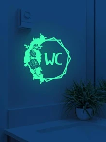 1pc Letter Design Glow In The Dark Wall Sticker, Stickers, Wall Decal, Vinly Decal For Home Decorations, Spring Decoration Items Refresh Your Home, Festival Decoration Stickers Gifts Birthday Graduation