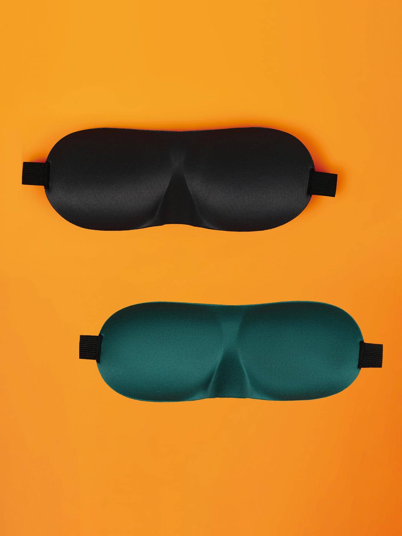 2 Chiếc Tấm Che Mắt, Tấm Che Mắt Ngủ 3D Polyester Màu Trơn Đơn Giản Cho Gia Đình, Ngoài Trời - màu đen - Xem 1