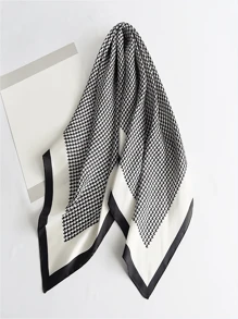 1入26.77英寸（68cm）女性時尚透氣多功能頭箍、圍巾、頸巾、手提包配件頭巾、髮箍、頭帶，非常適合打造時尚造型 - 黑與白 - 查看 2