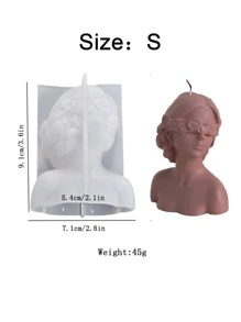 1pc Sculpture Shaped DIY Silicone Mold, Simple Figure Shaped Silicone Mold For DIY - White - View 4