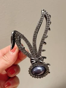 Faux Pearl Decor Rabbit Design Hair Claw - Nhiều màu - Xem 2