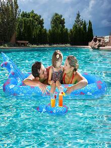 Pool Float Water Inflatable Lounge Chair Floating Row Color Inflatable Rafts Swimming Pool Air Sofa Floating Chair Bed (Blue) - Blue - View 6