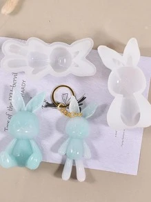 1pc Rabbit Design DIY Silicone Mold, Creative Animal Pendant Design Silicone Mold For DIY - White - View 2