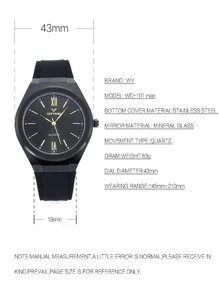 圓形指針石英手錶 - 黑色 - 查看 5