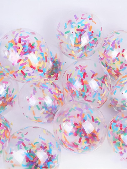 10/30pcs 12-Inch Multicolor Confetti Balloons, Ice Cream Mixed Color Balloons For Birthday Party, Wedding, Anniversary Decoration On June 1