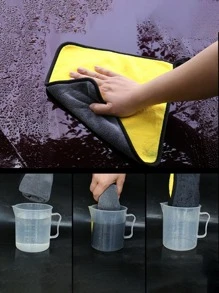 1入組撞色粘合清潔抹布黃色吸水家用清潔布