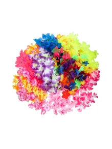 5 件/50 件夏威夷花环，涤纶花环，浪漫海滩花环 - 彩色 - 查看 5