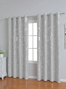 1pc Simple Marble Pattern Single Panel Curtain, Polyester Glitter Blackout Curtain For Household - Multicolor - View 4
