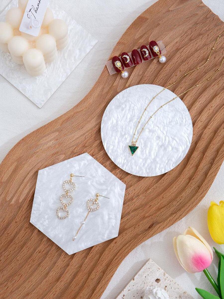 1入組幾何形狀珠寶托盤現代PMMA家居珠寶展示托盤 - 彩色 - 查看 1