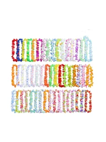 5 件/50 件夏威夷花环，涤纶花环，浪漫海滩花环 - 彩色 - 查看 4