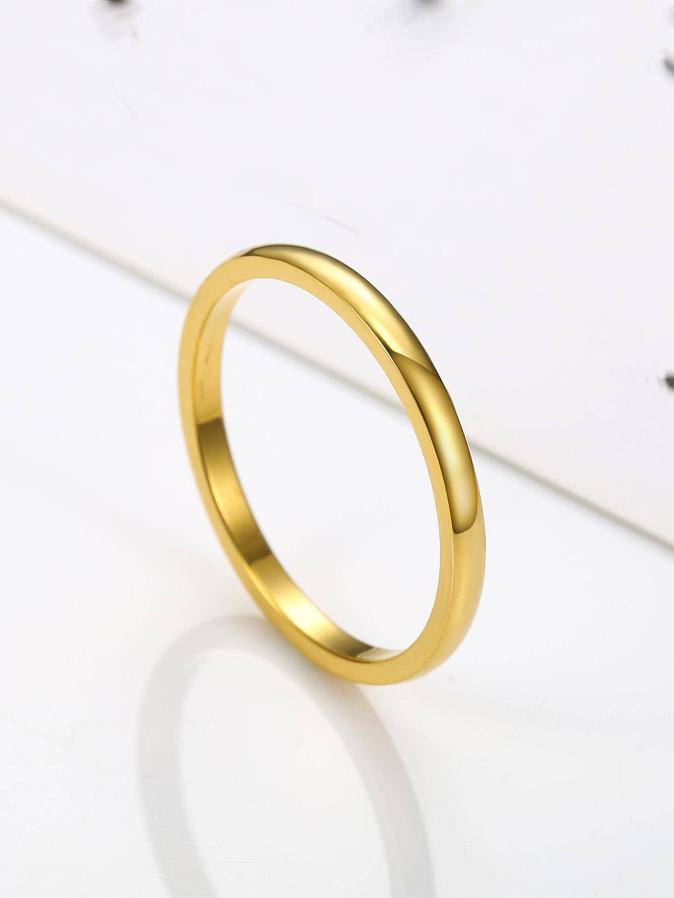 MONALLY 1 chiếc nhẫn tối giản thời trang dành cho phụ nữ cho cuộc sống hàng ngày - Vàng - Xem 1