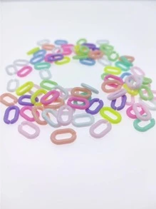 100pcs/set Colorful Acrylic Plastic Quick Connectors Chain Link For Jewelry Making, Pet Collars, Hair Accessories-15 X 9 MM