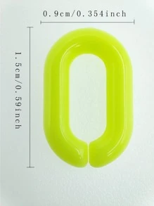 100pcs/set Colorful Acrylic Plastic Quick Connectors Chain Link For Jewelry Making, Pet Collars, Hair Accessories-15 X 9 MM