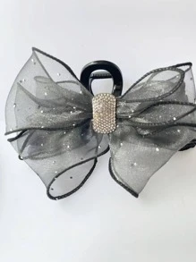 Vuốt tóc trang trí nơ - màu đen - Xem 3