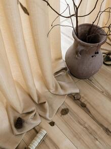 素色單片透視窗簾 - 駝色 - 查看 1