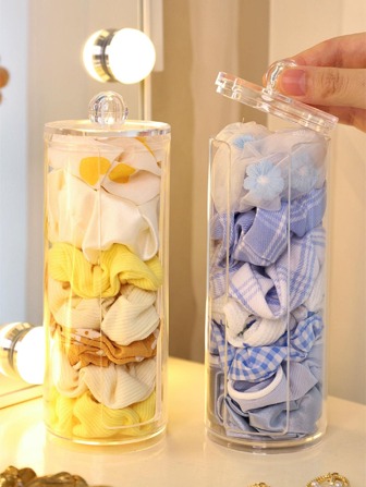 1入組透明首飾類收納透明塑料髮帶收納盒適用於家用的