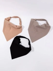 3入組女士素色休閒頭巾用於裝飾 - 彩色 - 查看 1