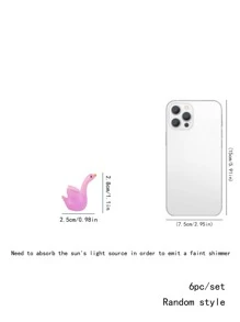 6pcs Cute Goose Shaped Random Color Glow In The Dark Garden Statue, ABS Creative Home Ornament For Home Decor - Multicolor - View 3