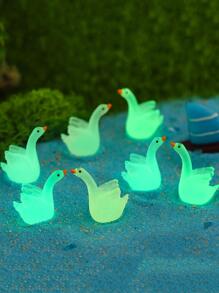 6pcs Cute Goose Shaped Random Color Glow In The Dark Garden Statue, ABS Creative Home Ornament For Home Decor - Multicolor - View 1