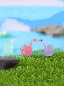 6pcs Cute Goose Shaped Random Color Glow In The Dark Garden Statue, ABS Creative Home Ornament For Home Decor - Multicolor - View 4