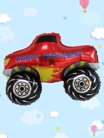 1pc PE Balloon, Modern Engineering Vehicle Shaped Decorative Balloon For Home Decor, Party,Christmas