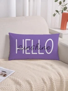 1 Khẩu Hiệu Đồ Họa Đệm Không Chất Độn, Vải Hiện Đại Trang Trí Ném Gối Cho Gia Đình - Màu tím hoa cà - Xem 3