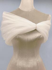 Envoltura de boda unicolor - Blanco - Ver 2