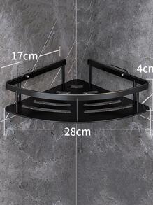 1 pieza Estante de almacenamiento de baño montado en la pared - Negro - Ver 5