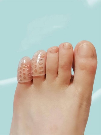 2 件装透气硅胶脚趾保护器、脚趾分离器和垫子