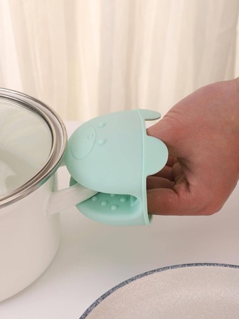 1入組素色隔熱手掌簡約風卡通設計矽膠絕緣夾