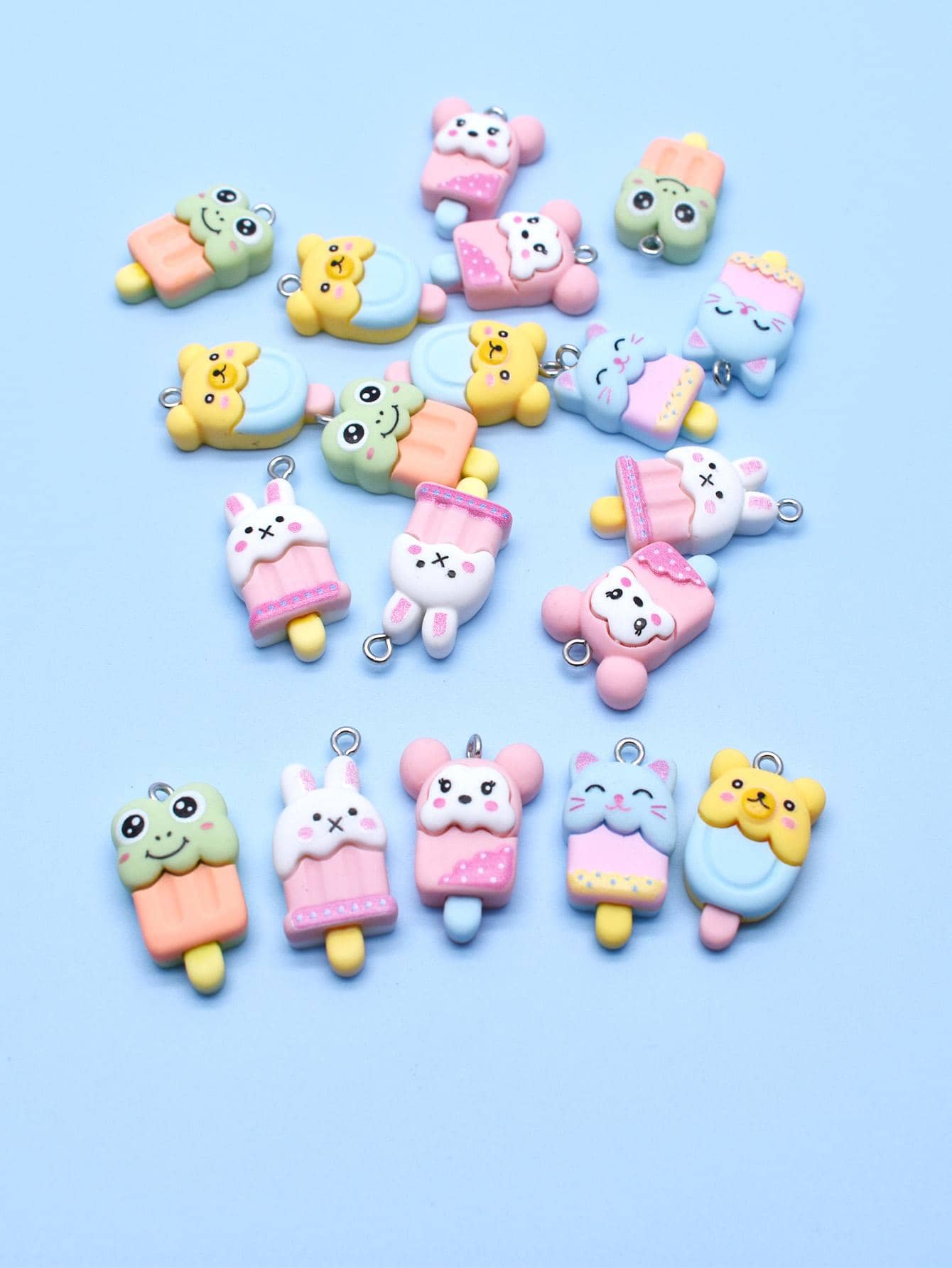 10pcs/set Cartoon Popsicle DIY Pendant - Multicolor - View 1
