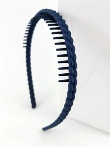 1 cái băng đô thời trang bện cho phụ nữ để trang trí hàng ngày - Màu xanh hải quân - Xem 1